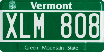 VT license plate XLM808