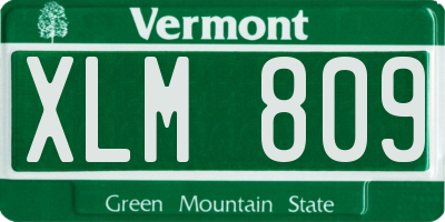 VT license plate XLM809