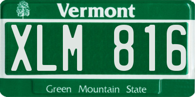 VT license plate XLM816