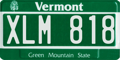 VT license plate XLM818