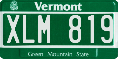 VT license plate XLM819