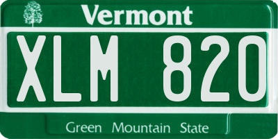 VT license plate XLM820