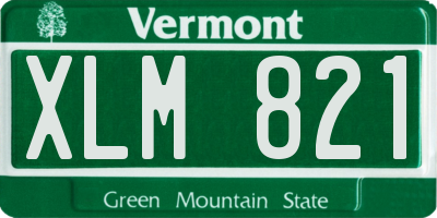 VT license plate XLM821