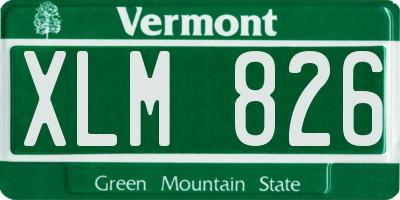 VT license plate XLM826