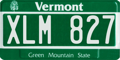 VT license plate XLM827