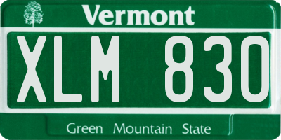 VT license plate XLM830