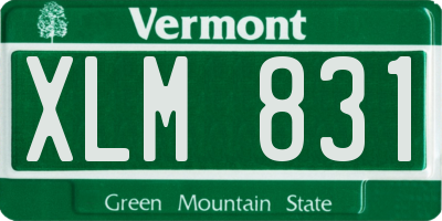 VT license plate XLM831