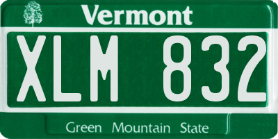 VT license plate XLM832