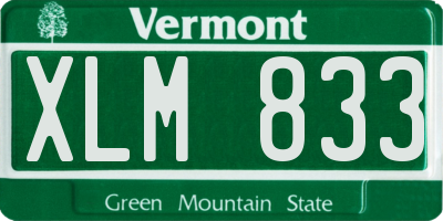 VT license plate XLM833
