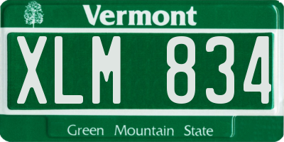 VT license plate XLM834