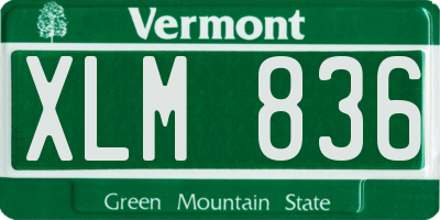 VT license plate XLM836