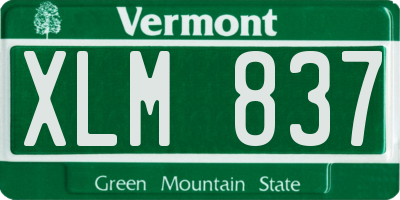 VT license plate XLM837