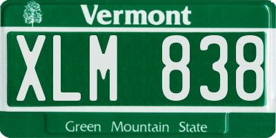 VT license plate XLM838