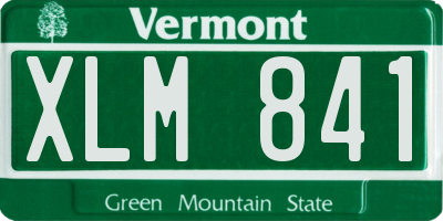 VT license plate XLM841