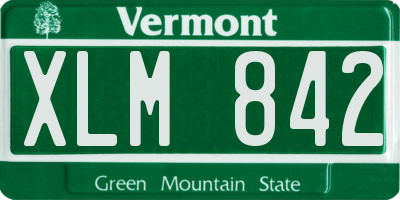 VT license plate XLM842