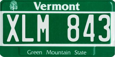 VT license plate XLM843