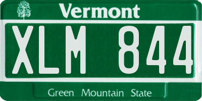 VT license plate XLM844