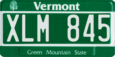 VT license plate XLM845