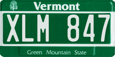 VT license plate XLM847