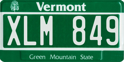 VT license plate XLM849