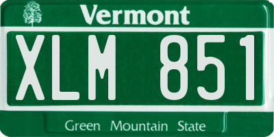 VT license plate XLM851