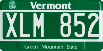 VT license plate XLM852