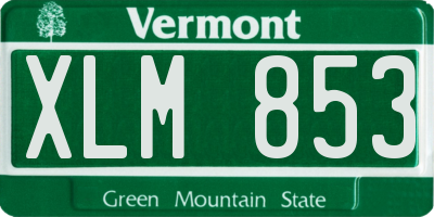 VT license plate XLM853
