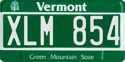 VT license plate XLM854