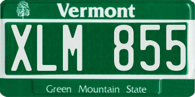 VT license plate XLM855