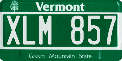 VT license plate XLM857