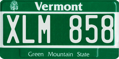 VT license plate XLM858