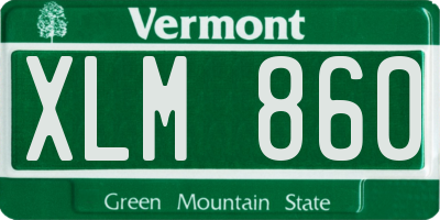 VT license plate XLM860