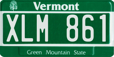 VT license plate XLM861