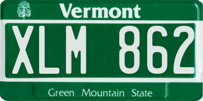 VT license plate XLM862