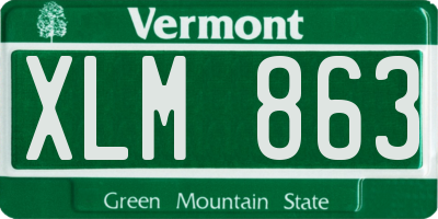 VT license plate XLM863