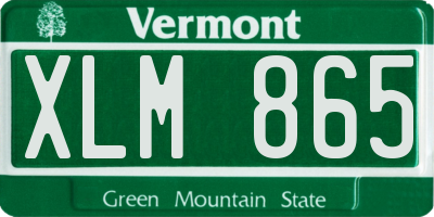 VT license plate XLM865