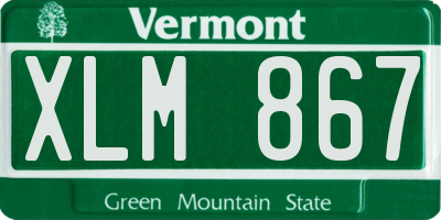 VT license plate XLM867