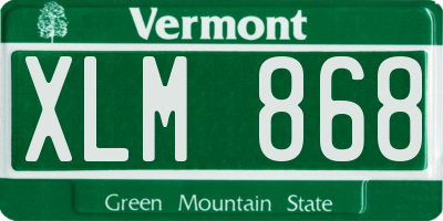 VT license plate XLM868