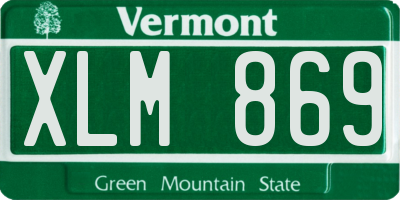 VT license plate XLM869