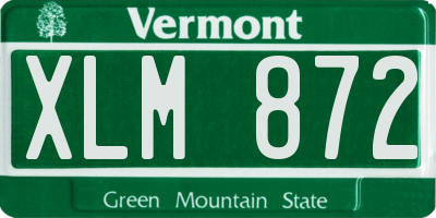 VT license plate XLM872
