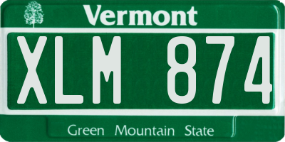 VT license plate XLM874
