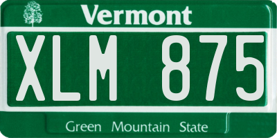 VT license plate XLM875