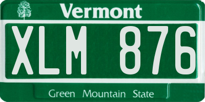 VT license plate XLM876