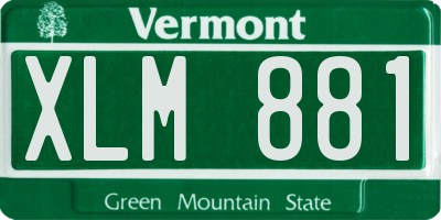 VT license plate XLM881