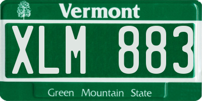 VT license plate XLM883