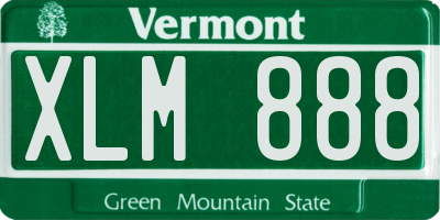 VT license plate XLM888