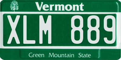 VT license plate XLM889