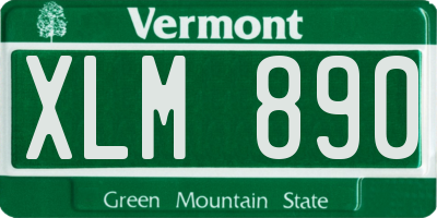 VT license plate XLM890