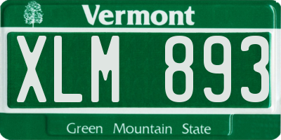 VT license plate XLM893