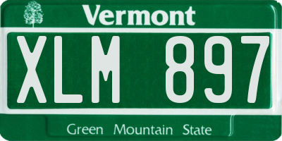 VT license plate XLM897